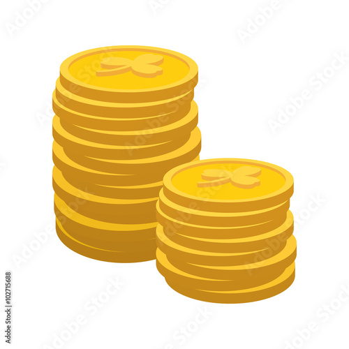Lucky gold coin cartoon icon 