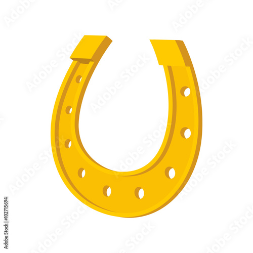 Golden horseshoe cartoon icon