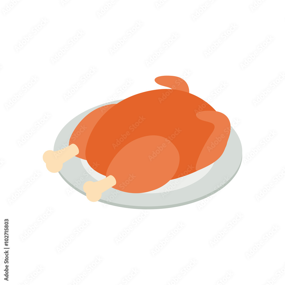 Fried turkey isometric 3d icon Fried turkey isometric 3d icon
