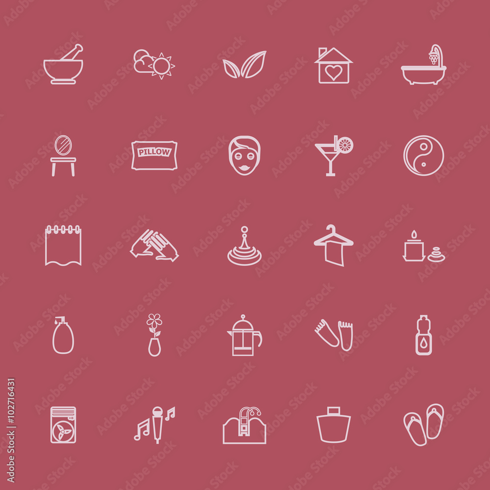 Massage line pink color icons Massage line pink color icons