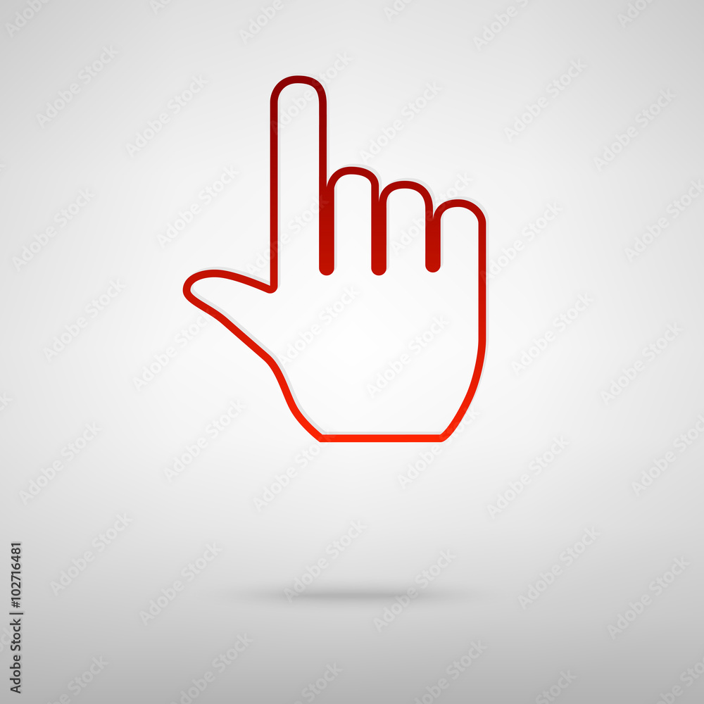 Obraz premium Red icon with shadow