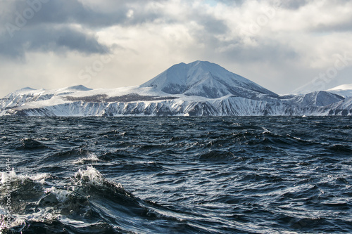 the volcano on the island in the Pacific ocean