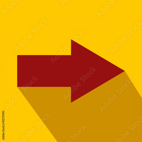 Red right arrow flat icon