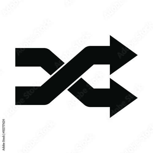 Intersecting arrows black simple icon