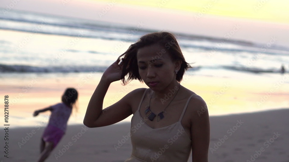 Beautiful sad woman walking on the beach during sunset, super slow motion, shot at 240fps
Beautiful sad woman walking on the beach during sunset, super slow motion, shot at 240fps
