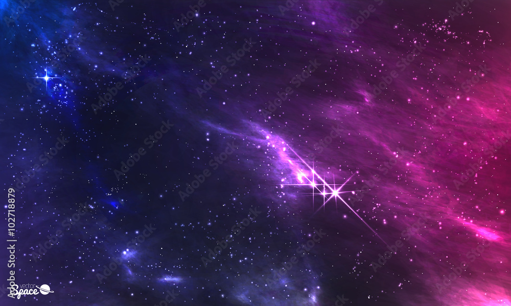 Deep space. Vector illustration of cosmic nebula with star cluster. Deep space. Vector illustration of cosmic nebula with star cluster.