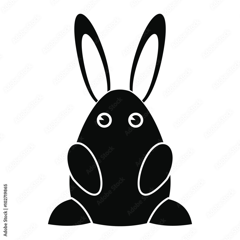 Obraz premium Easter bunny black simple icon 