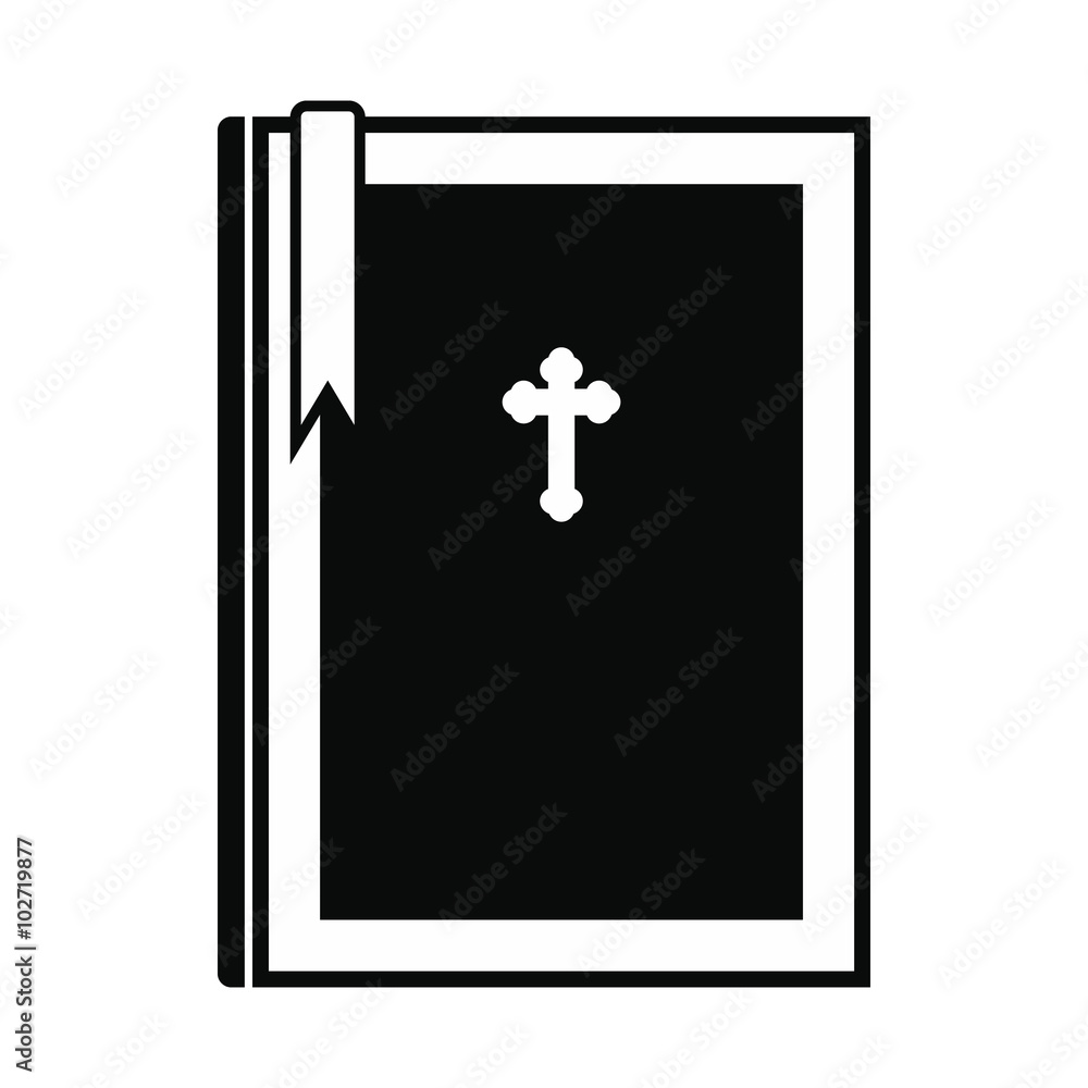 Obraz premium Bible book black simple icon