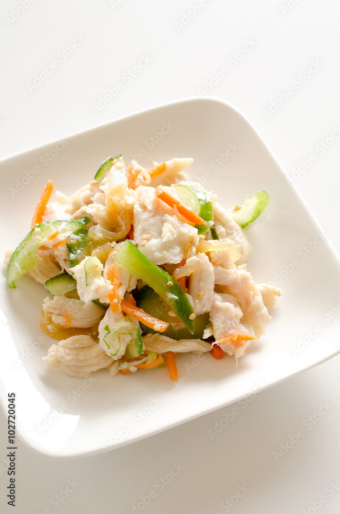 蒸し鶏とくらげの中華和え 蒸し鶏とくらげの中華和え