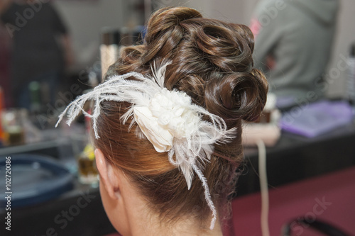 Closeup of womens hair styling