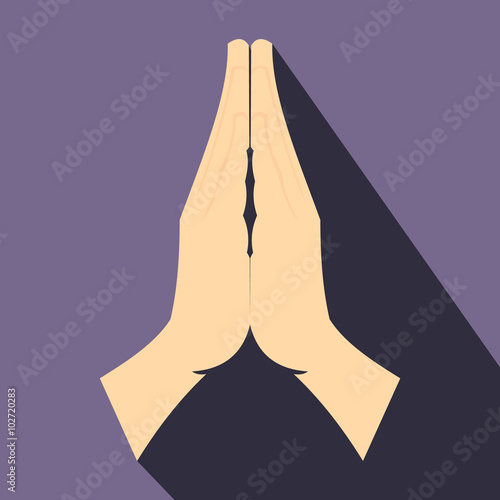 Praying hands flat icon