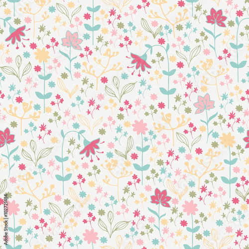 Seamless spring pattern with flowers