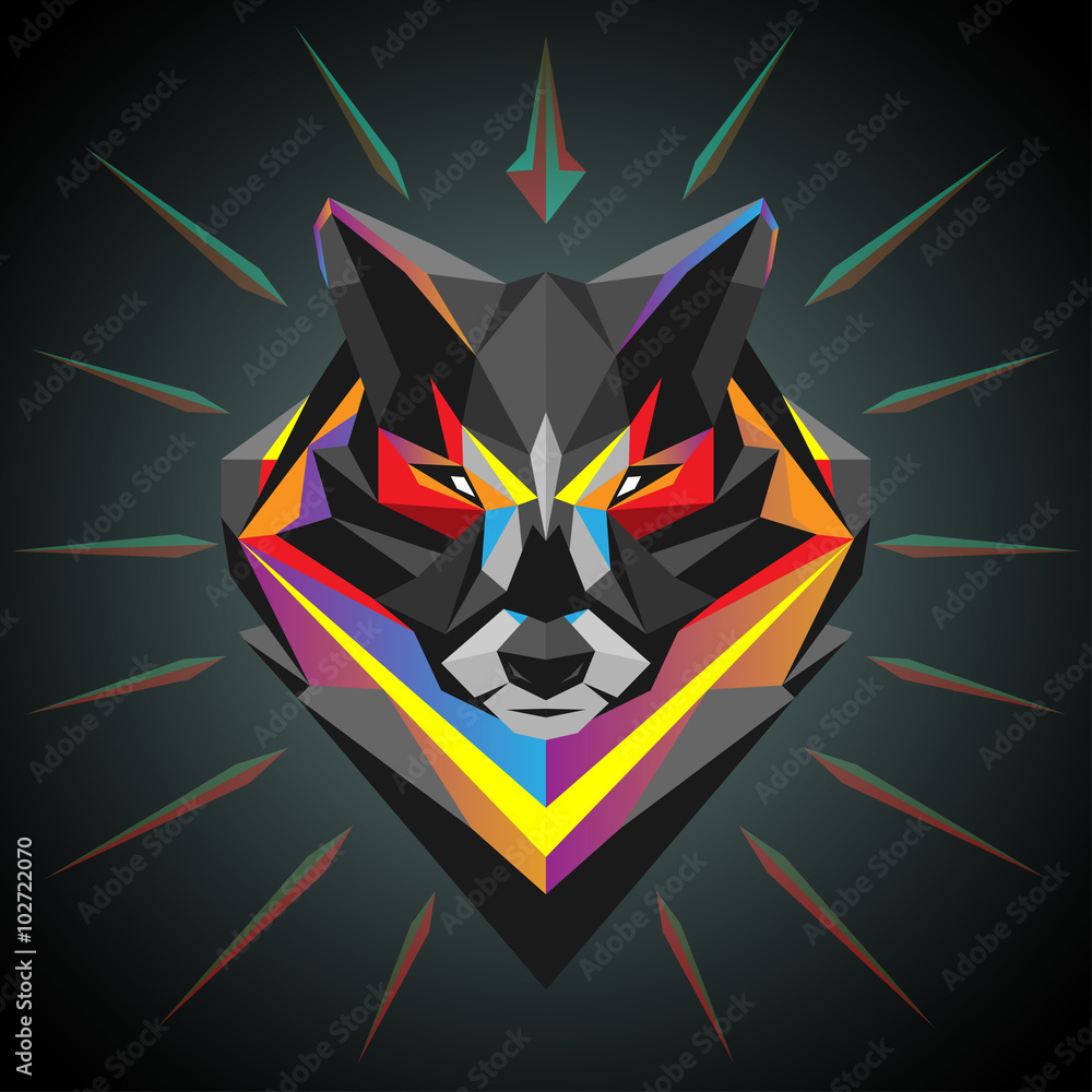 Obraz premium Geometric wolf head
