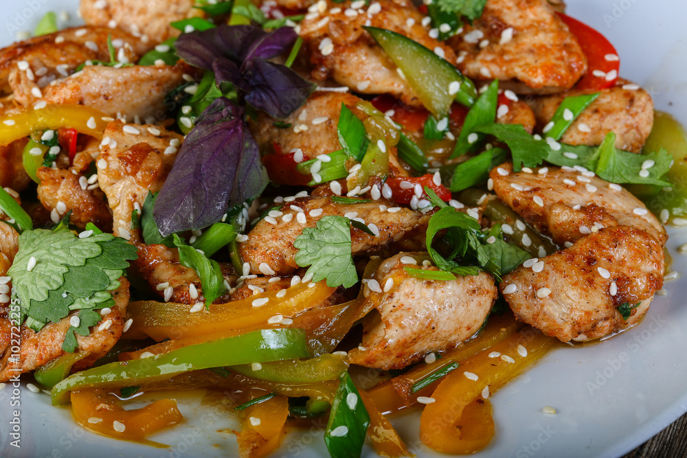 Stir-fried chicken Stir-fried chicken
