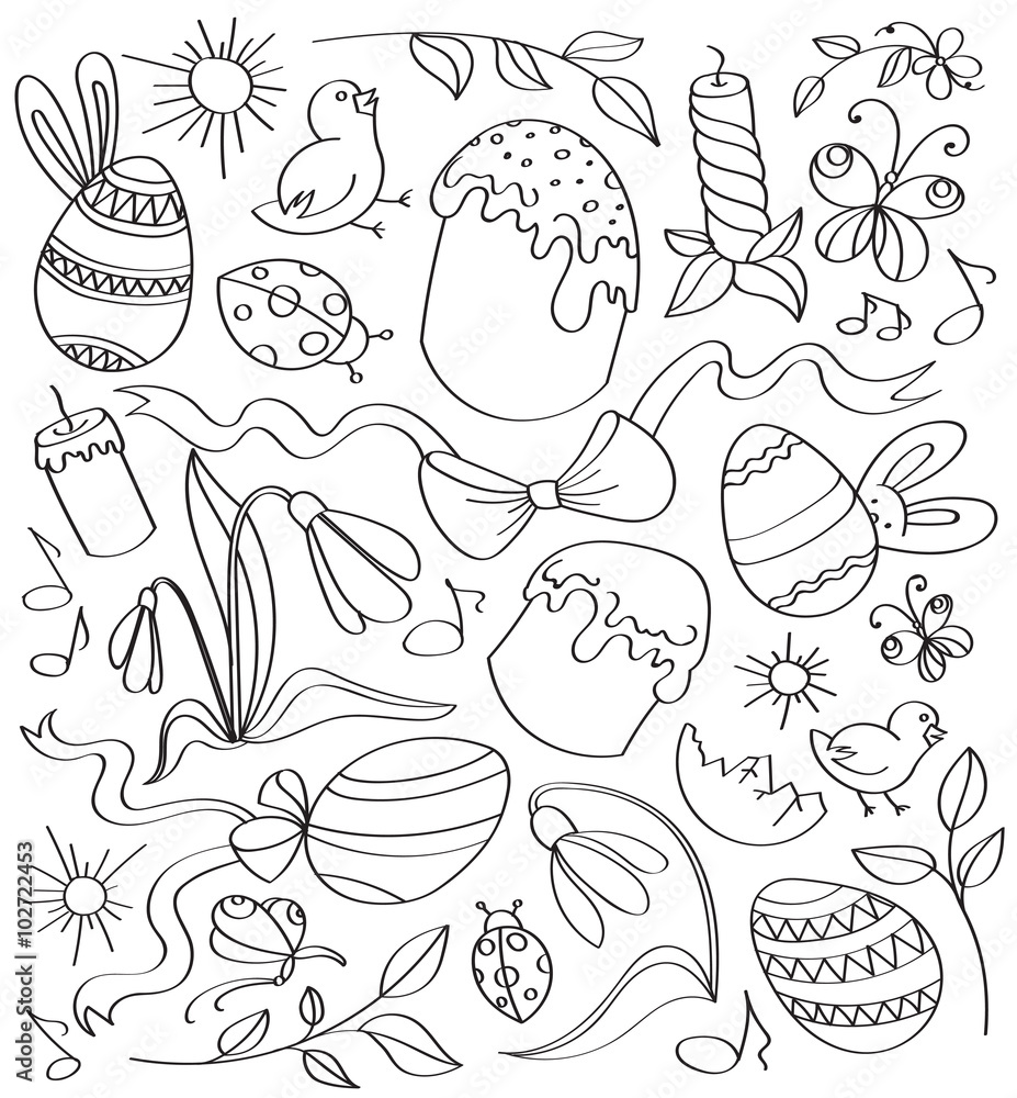 Doodle vector easter Doodle vector easter