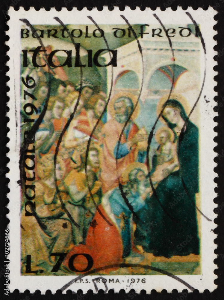 Postage stamp Italy 1976 Adoration of the Kings