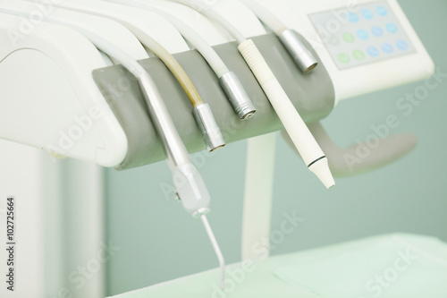 Equipment and dental instruments in dentist's office