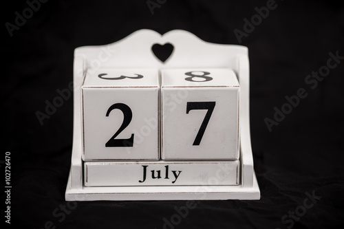 Calendar cubes July, twenty seventh, 27, 27th photo