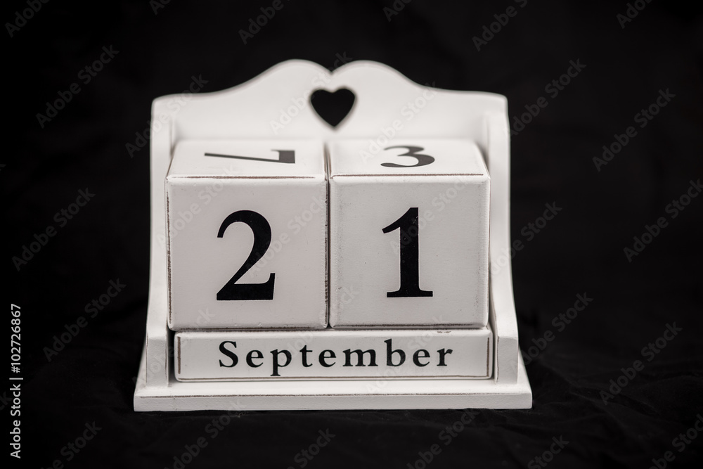 Calendar cubes September, twenty first, 21, 21st Calendar cubes September, twenty first, 21, 21st