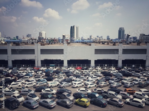 Parking lots in Chatuchak Bangkok Thailand photo