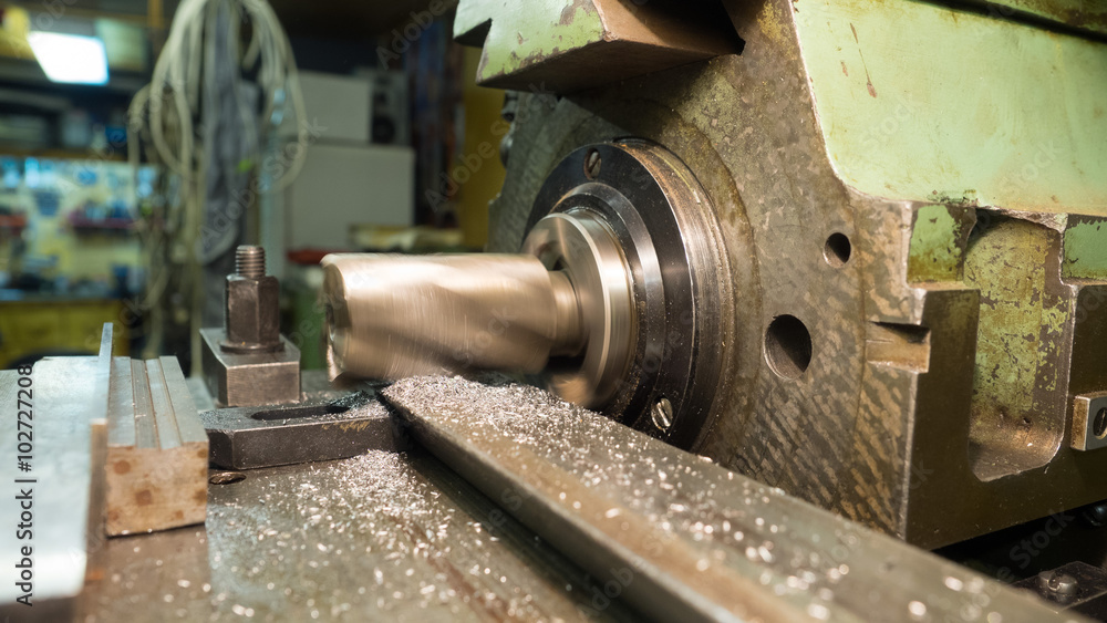 Old geen milling machine, closeup, metalworking Old geen milling machine, closeup, metalworking