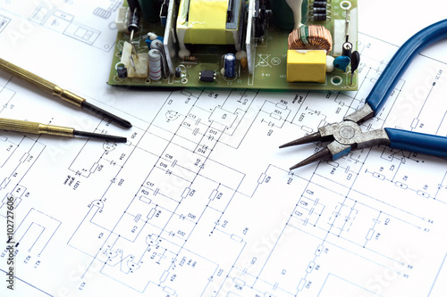Printed circuit board and tools.