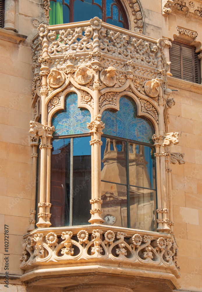 Beautiful old balcony - a sample of ancient European architecture