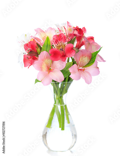 Wallpaper Mural Bouquet of Alstroemeria flowers isolated on white background. Torontodigital.ca