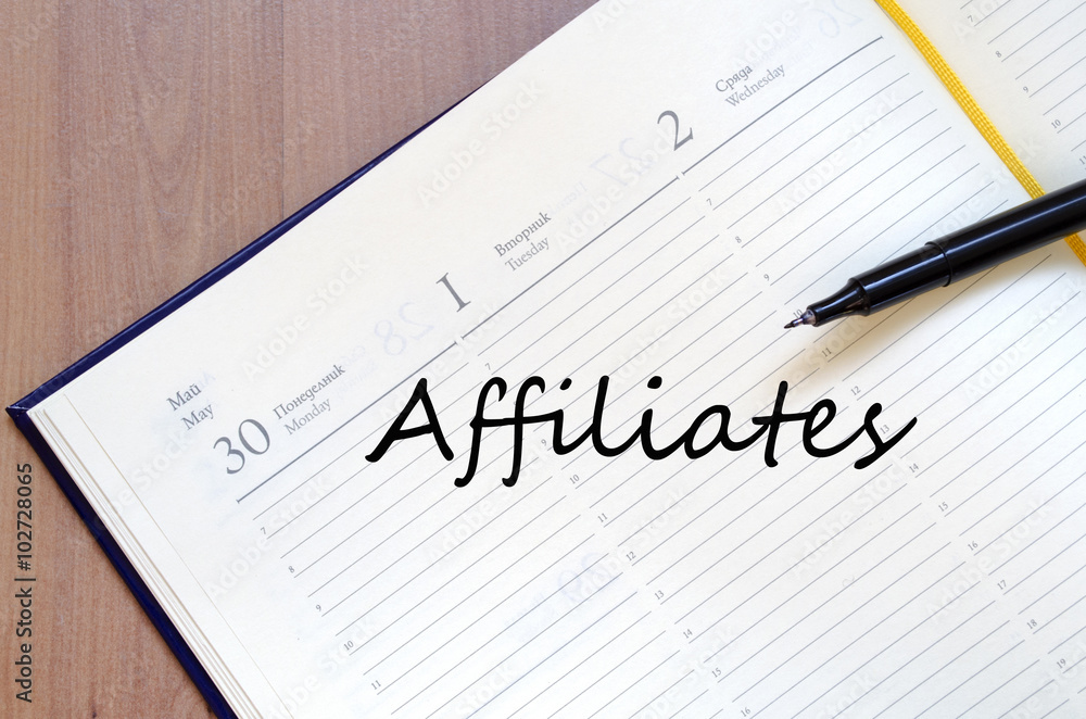 Affiliates write on notebook Affiliates write on notebook