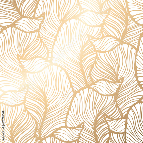3D Fototapete Gold - Fototapete Damask seamless floral pattern. Royal wallpaper. 