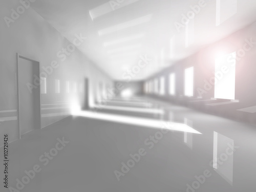 empty showroom 3D rendering