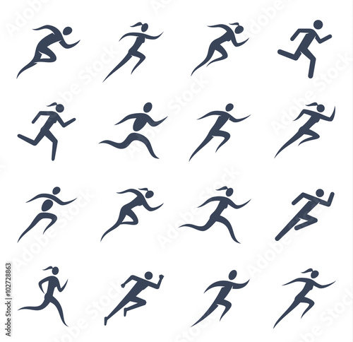 Running Man and Woman Icons