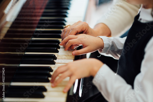 Canvastavla experienced master piano hand helps the student