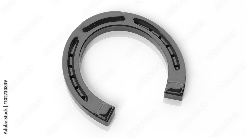Black horseshoe, isolated on white background. Black horseshoe, isolated on white background.