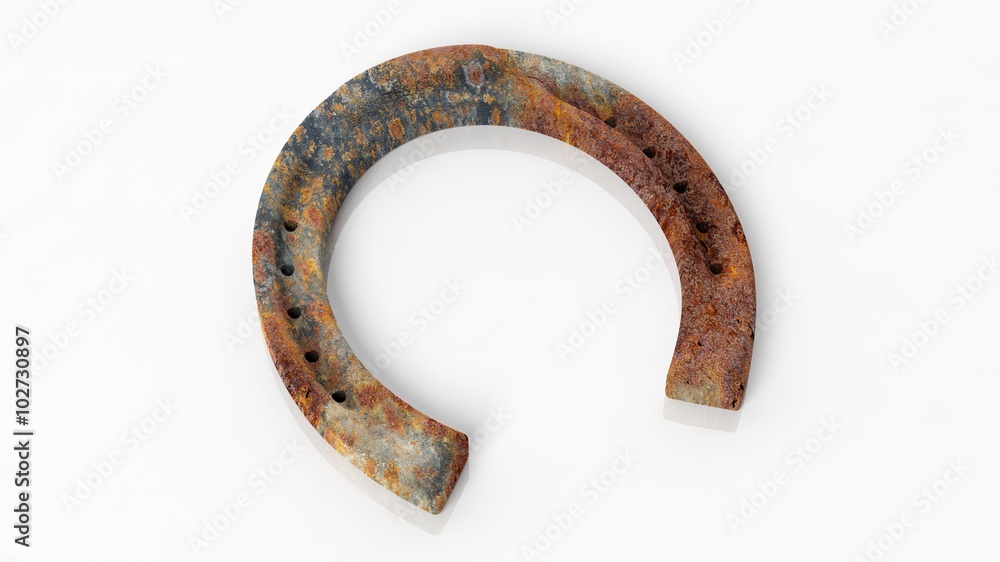 Old rusty horseshoe, isolated on white background. Old rusty horseshoe, isolated on white background.