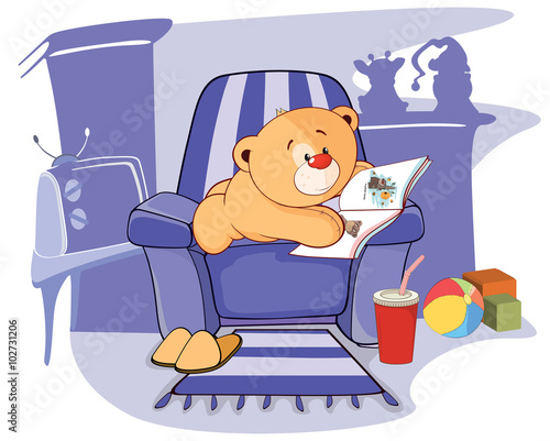 illustration of a stuffed toy bear cub cartoon 