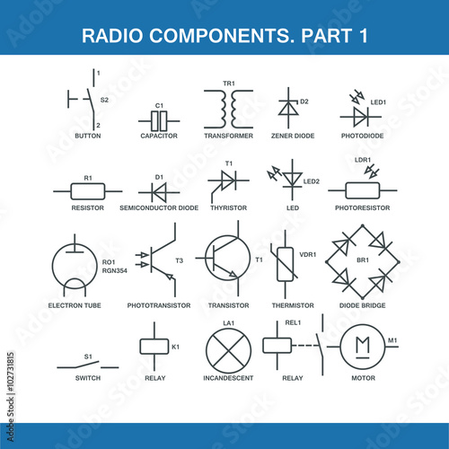 designation of components in the wiring diagram