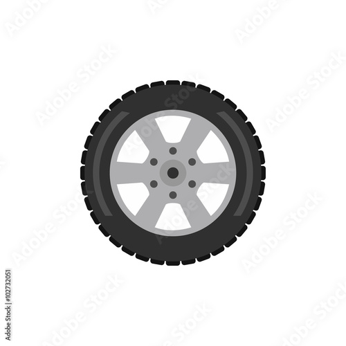 Automobile flat wheel icon