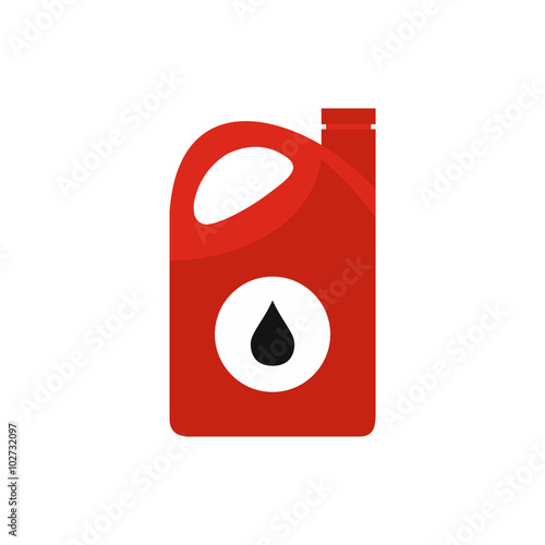Plastic oil canister flat icon