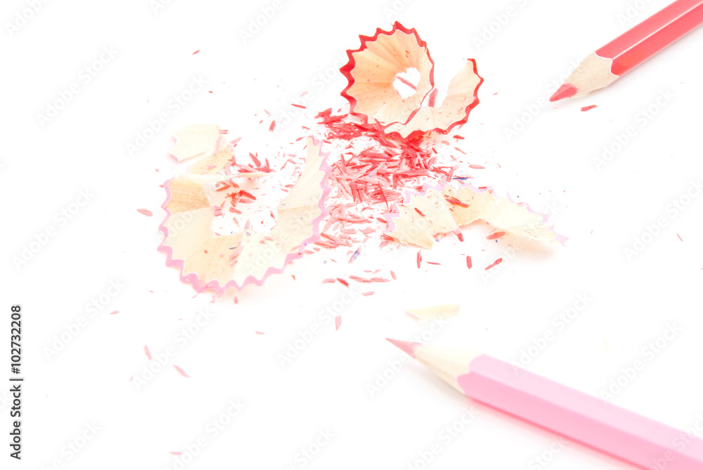 colorful pencils and shavings
