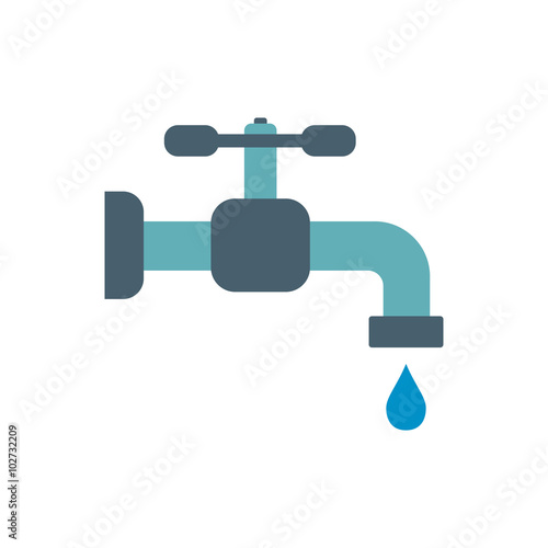 Faucet flat icon 