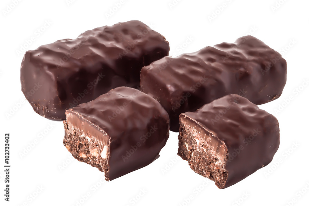 chocolate bars on a white background chocolate bars on a white background