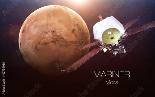 Mars - Mariner spacecraft. This image elements furnished by NASA.