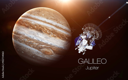 Fototapeta Naklejka Na Ścianę i Meble -  Jupiter - Galileo spacecraft. This image elements furnished by NASA.