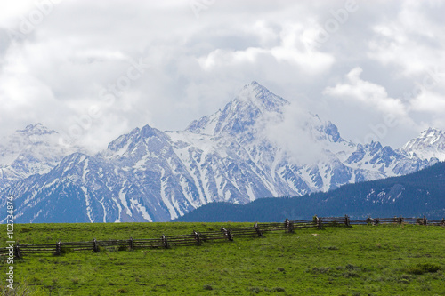 Mountain landscape and fence