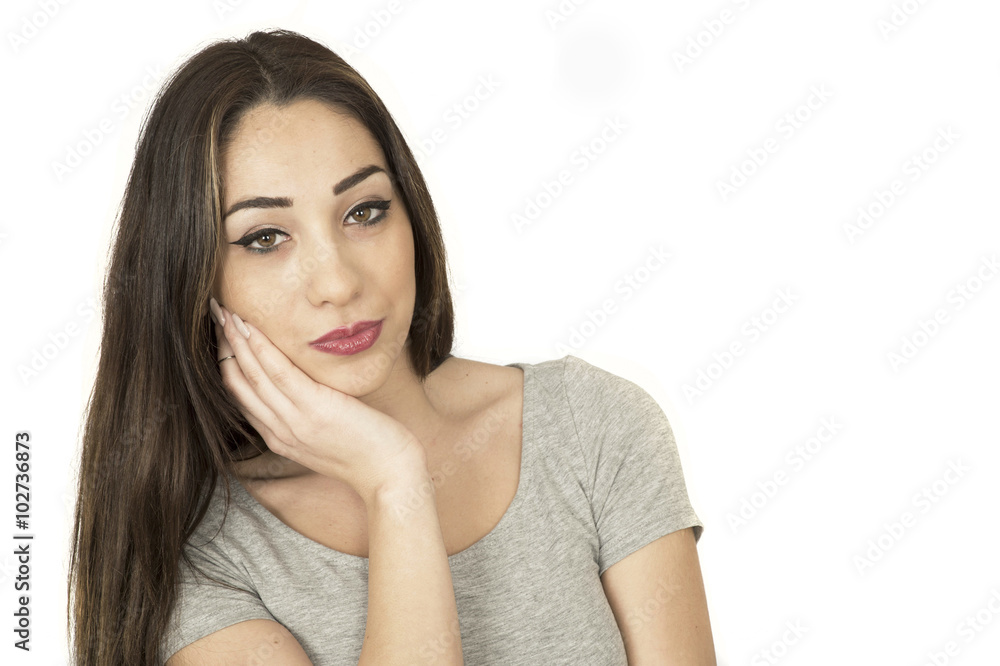 Bored Lonely Attractive Young Woman Bored Lonely Attractive Young Woman