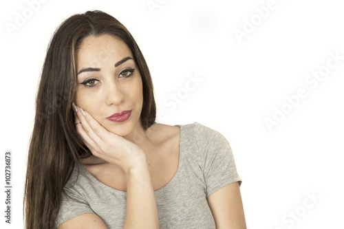 Bored Lonely Attractive Young Woman