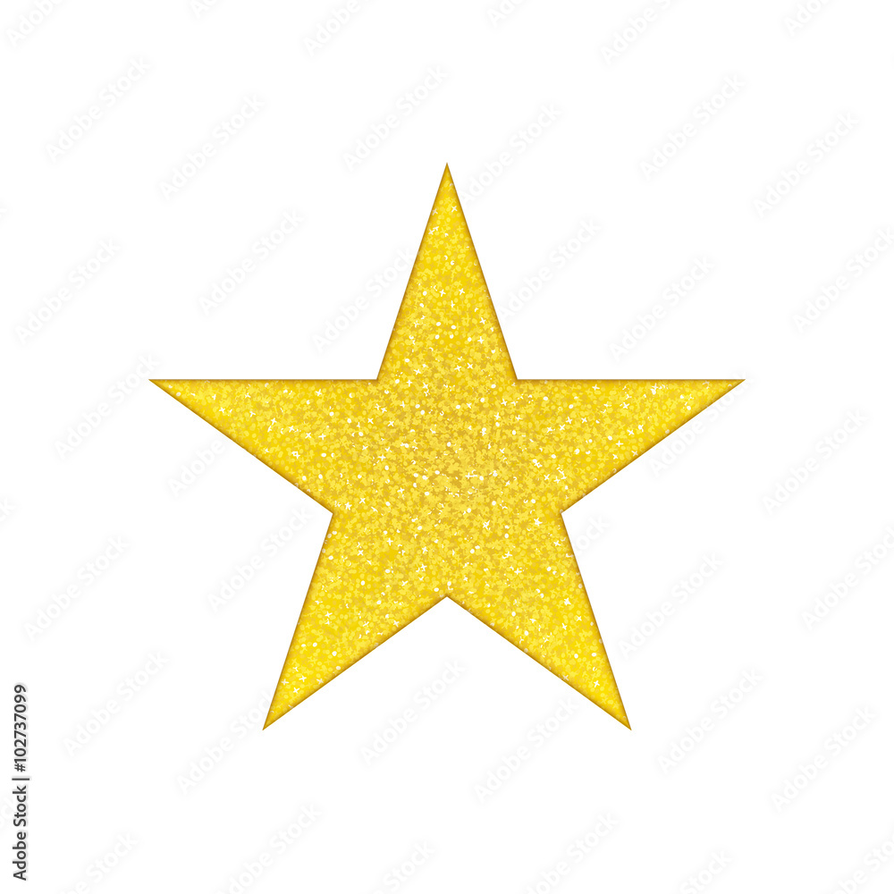Single golden star shine on white background Single golden star shine on white background