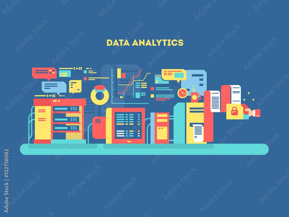 Fototapeta premium Data analytics design flat