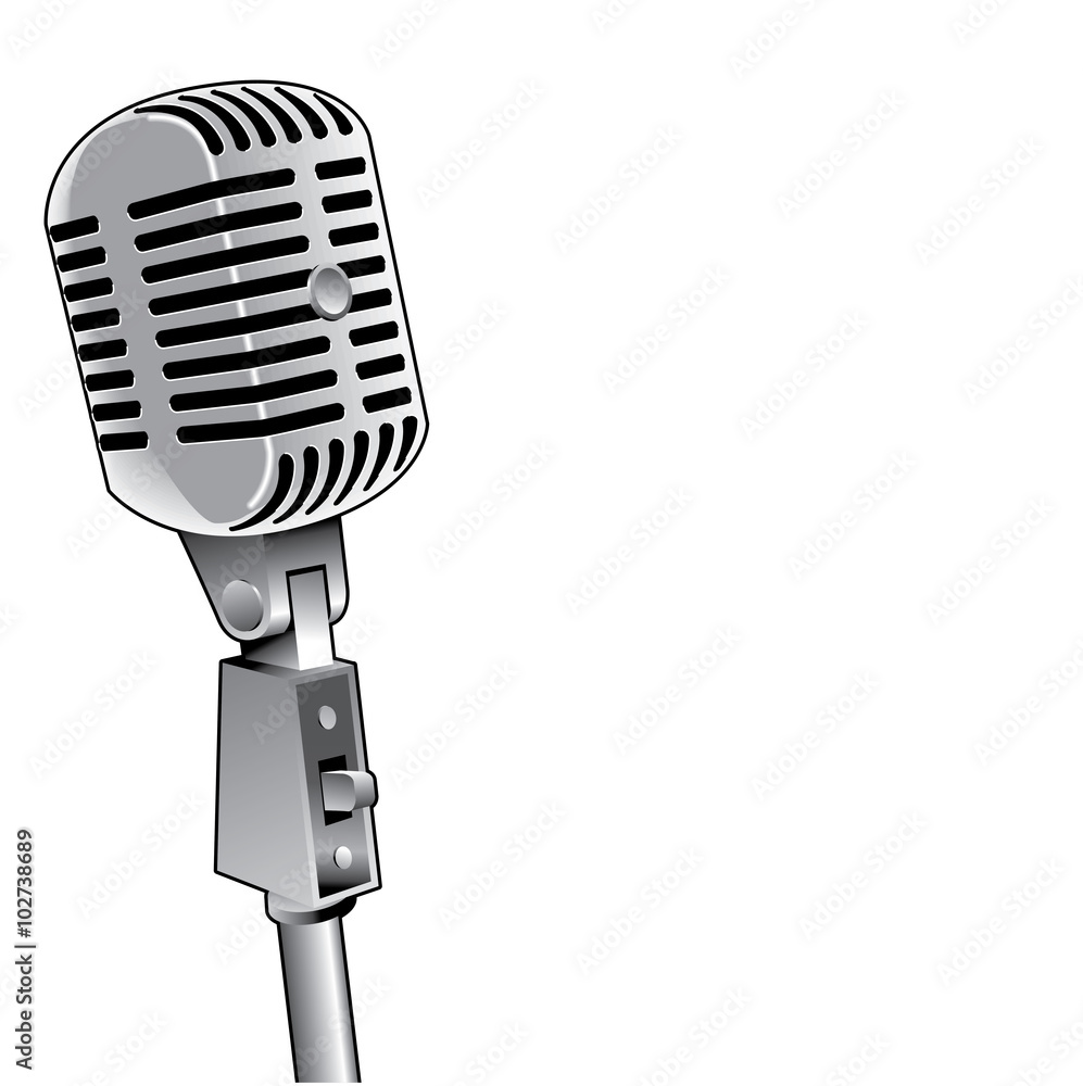 Fototapeta premium Vintage mic vector background
